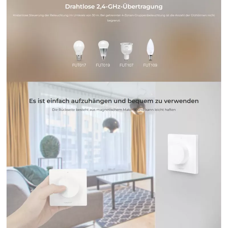 Miboxer Synergy 21 LED-minikaukosäädin 2,4GHz Dual White CCT + himmennys (K1-B)