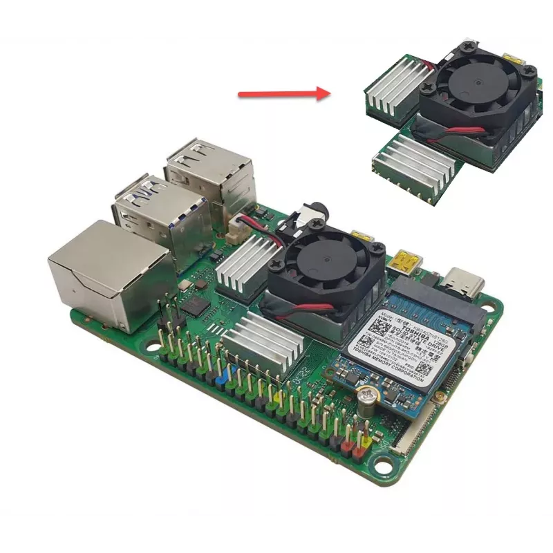 ALLNET Rock Pi 4C+ jäähdytyssarja (Rock4C+Heat-Set) - passiivinen jäähdytyssarja Radxa Rock Pi 4C Plus -laitteelle