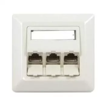 Synergy 21 S216327 RJ-45 Cat6a verkkopistorasia, 2-porttinen, suojattu, valkoinen (RAL 9010)