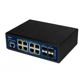ALLNET ALL-SGI8112PM-BT Industrial täysin hallittava Layer2+ Gigabit Ethernet PoE++ kytkin, 12-porttinen, 8x PoE++ (240W budjetti)