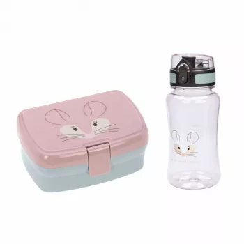 Lassig About Friends Chinchilla 2-osainen setti: eväsrasia + Tritan-pullo 460 ml