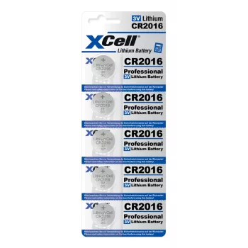 XCell CR2016 litium-nappiparisto 3V 80mAh – 5 kpl:n pakkaus