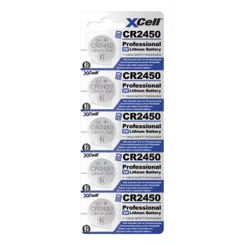 XCell CR2450 litium-nappiparisto 3V 580mAh 5 kpl:n pakkaus (145594)