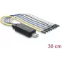 Delock USB 2.0 - TTL UART -sarjaporttimuunnin, 3,3V/5V, 6-pin liitinlista, 30 cm kaapeli