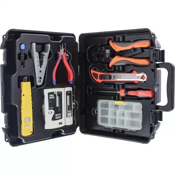 Goldtool verkon perusasennussarja LAN testerillä