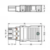 WAGO 770-113 liitin, uros, suora, 2-napainen, 250 V, musta, WINSTA MINI