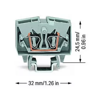 WAGO 264-701 läpivientiliitin, 6 mm², 800 V, harmaa, CAGE CLAMP®