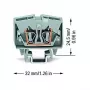 WAGO 264-701 läpivientiliitin, 6 mm², 800 V, harmaa, CAGE CLAMP®