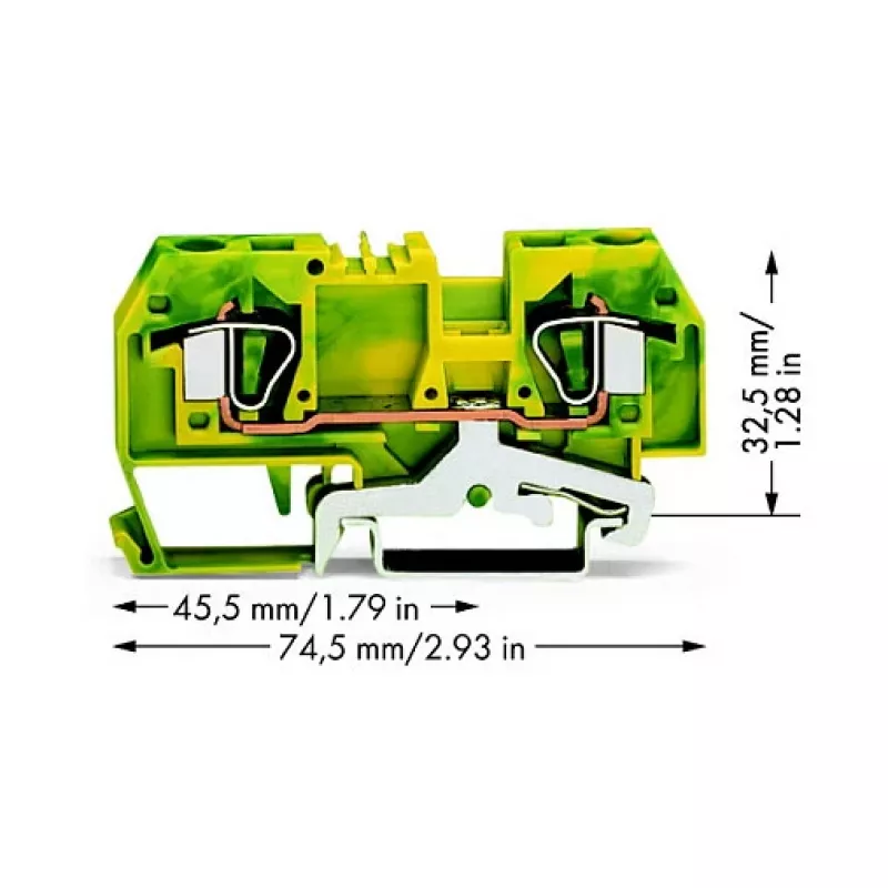 WAGO maadoitusliitin vihreä-keltainen 0,2-6 mm² 282-907