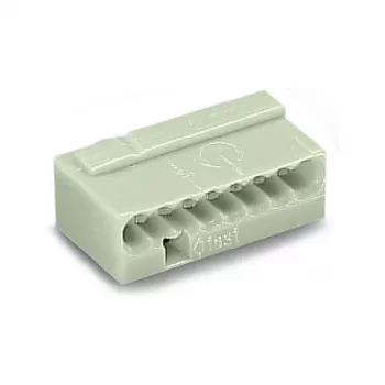 WAGO 243-308 SMD-liitinrima, 8-napainen, 2,5 mm jako, Push-in CAGE CLAMP, 100 V, 6 A, valkoinen