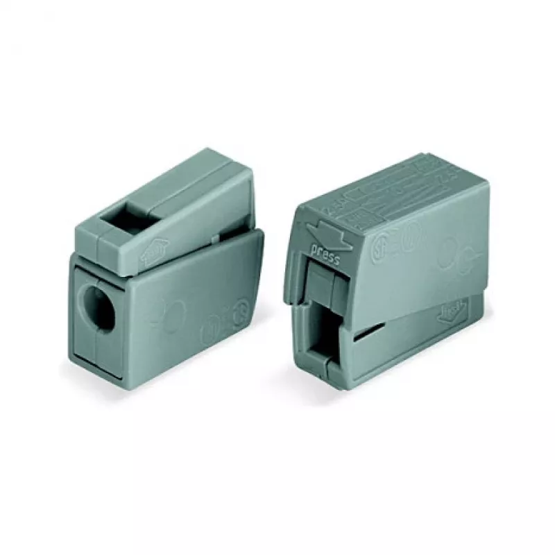 WAGO 224-101 1-johdin 2-kertainen Push-in CAGE CLAMP liitin, 400 V, 24 A, 0,5-2,5 mm², läpinäkyvä/harmaa