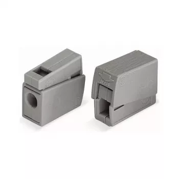 WAGO 224-101 1-johdin 2-kertainen Push-in CAGE CLAMP liitin, 400 V, 24 A, 0,5-2,5 mm², läpinäkyvä/harmaa