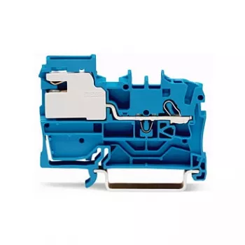 WAGO 2002-7114 1-johtiminen N-erotusriviliitin, 2,5 mm, Push-in CAGE CLAMP, sininen