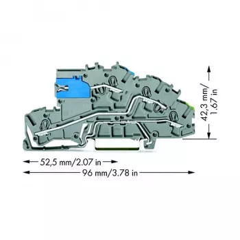 WAGO 2003-7641 TOPJOB® S 3-johdin läpivientiliitin, 2,5 mm², 400 V, harmaa