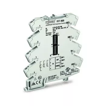 WAGO 857-800 lämpötilamuunnin / signaalinkäsittelijä, harmaa, -25 - 70 °C, 6 x 94 x 97,8 mm, 35,3 g