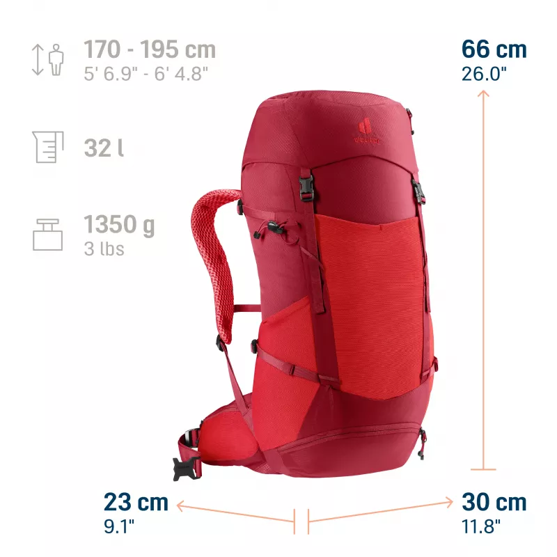 Deuter Futura 32 vaellusreppu - Cherry/Masala