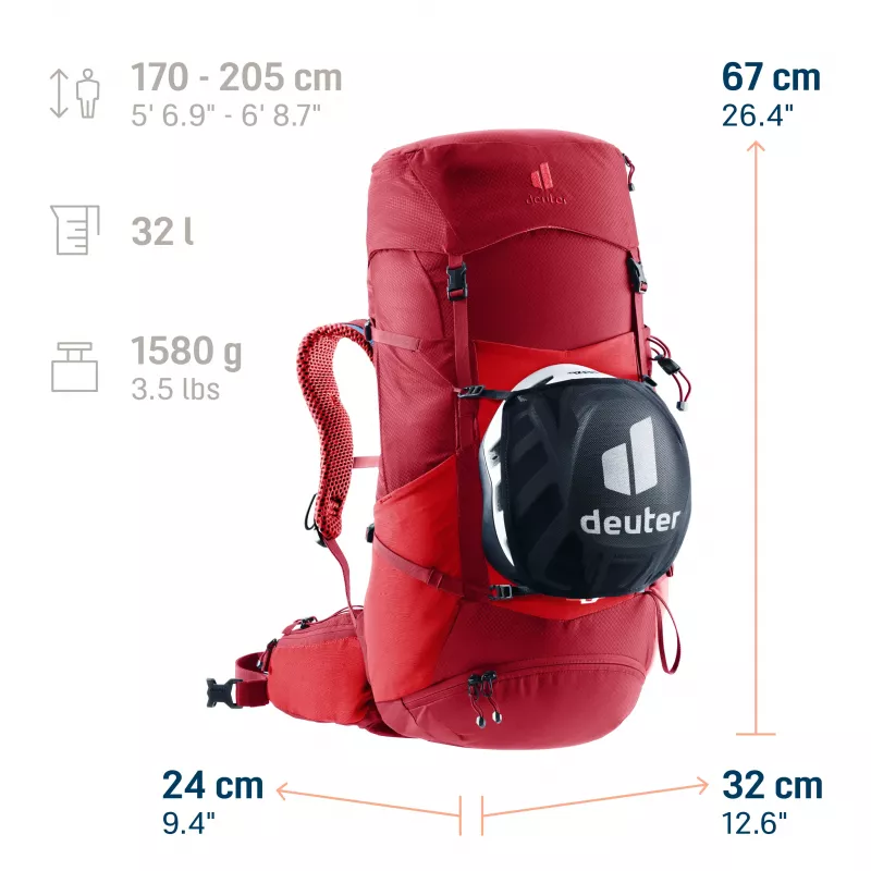 Deuter Futura Pro 32 vaellusreppu - Cherry/Masala