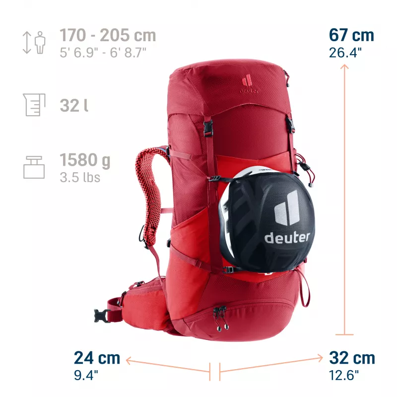 Deuter Futura Pro 32 vaellusreppu - Cherry/Masala