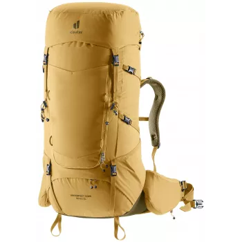 Deuter Aircontact Core 65 + 10 SL naisten vaellusreppu - Savanna/Nori