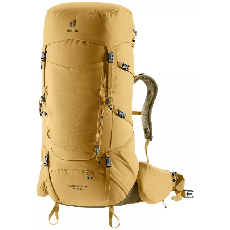 Deuter Aircontact Core 65 + 10 SL naisten vaellusreppu - Savanna/Nori