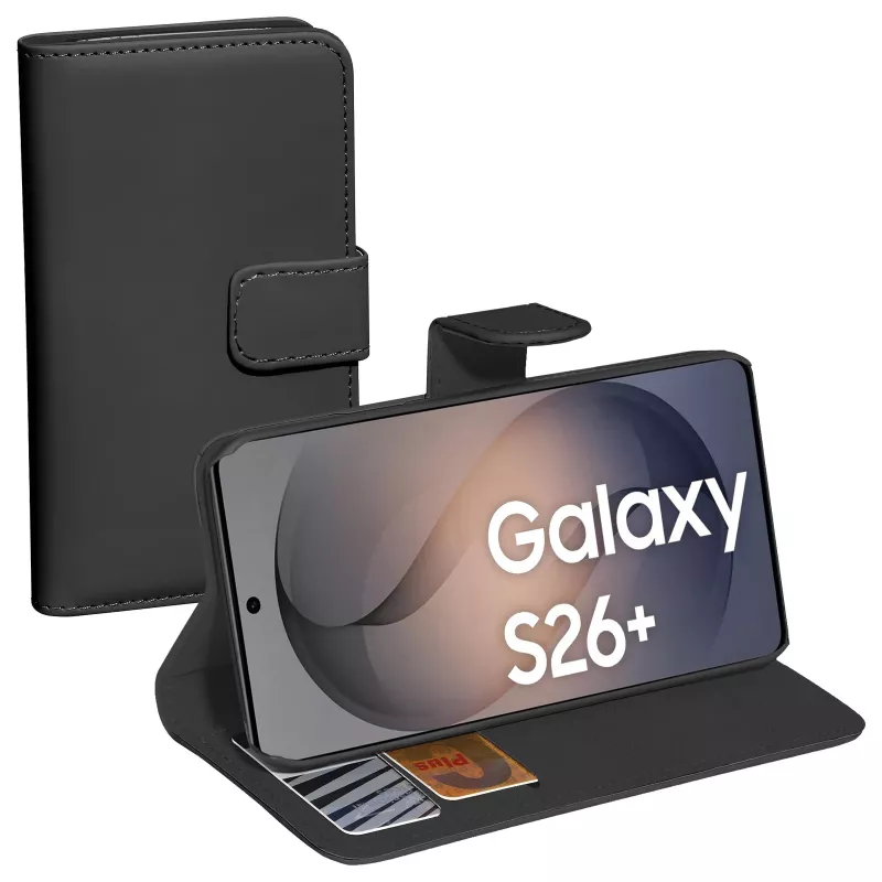 PEDEA Book Cover Classic Samsung Galaxy S26 Plus -suojakotelo, musta