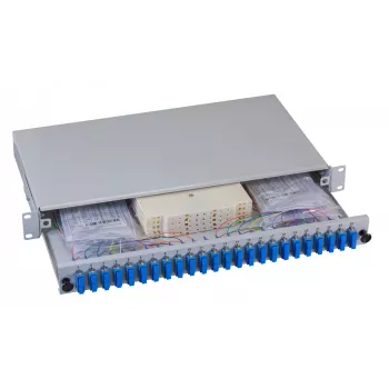 EFB Elektronik kuitupaneeli - räkkikiinnitys - SC SM X 48 - harmaa, RAL 7035 - 1U - 19