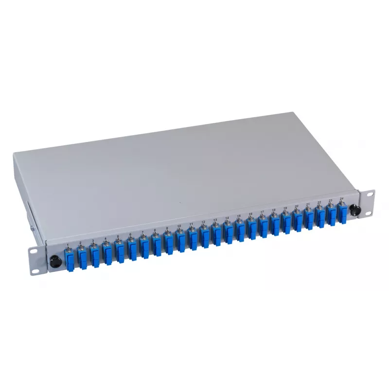 EFB Elektronik kuitupaneeli - räkkikiinnitys - SC SM X 48 - harmaa, RAL 7035 - 1U - 19