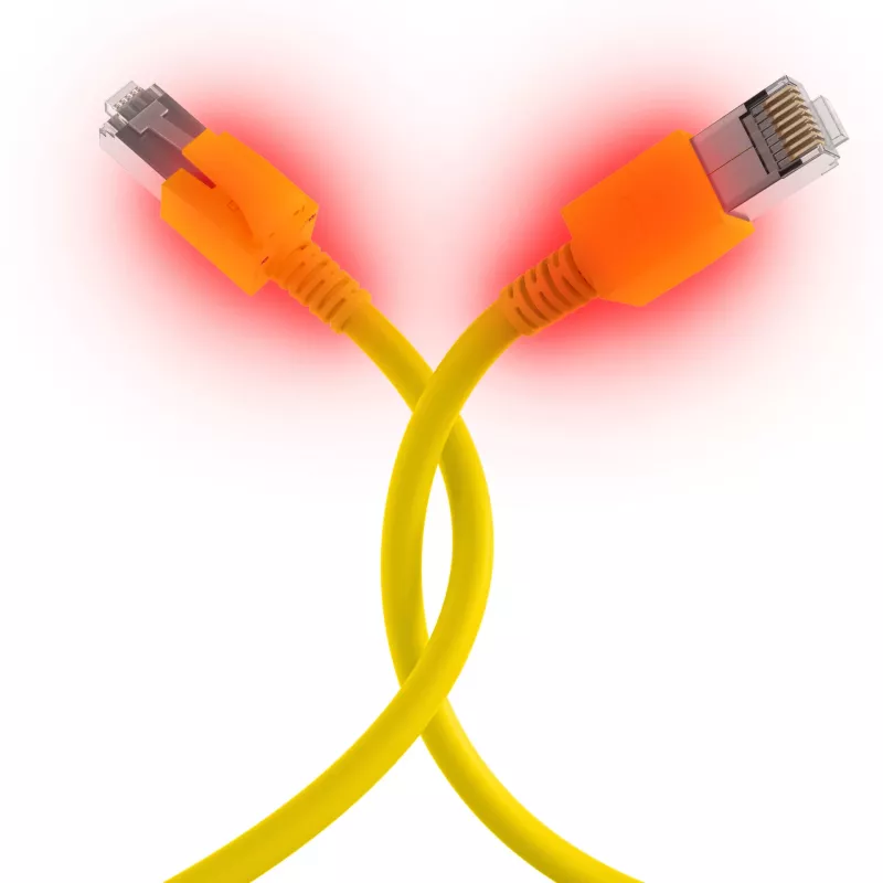 EFB Elektronik DCK1001GE.0,5 LED-kuitukaapeli RJ45 Cat.6A S/FTP FRNC, keltainen
