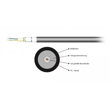 EFB Elektronik A-DQ(ZN)B2Y 8E 9/125 µm G.657.A1 PE ulkokäyttöön tarkoitettu kuitukaapeli musta