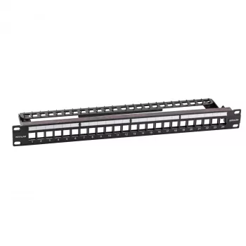 EFB Elektronik 19 tuuman 24-porttinen 1U tyhjä patch-paneeli Keystone-moduuleille, RAL7035 (vaaleanharmaa)