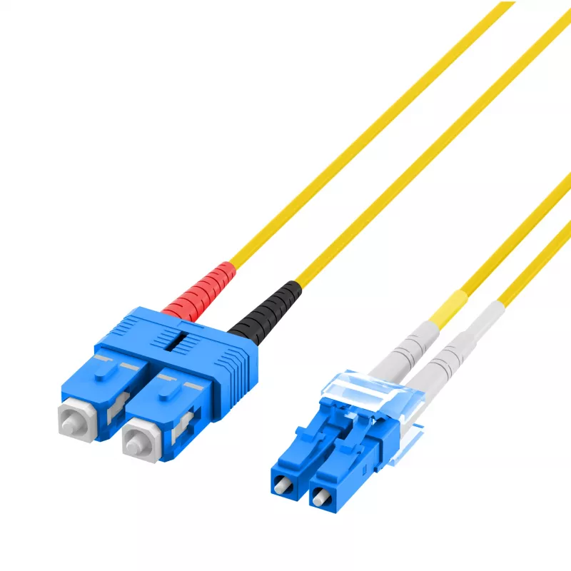 EFB Elektronik IPL-DF-LCUSCU-2-1000 kuitu-patchkaapeli, OS2, 10 m, LC/SC, Duplex, LSZH, keltainen