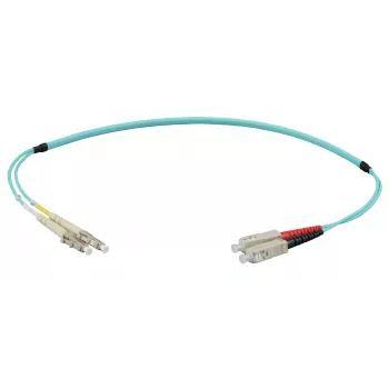 EFB Elektronik IPL-DF-LCUSCU-3-0100 kuitu-patchkaapeli 1 m OM3 LC/SC Duplex LSZH aqua