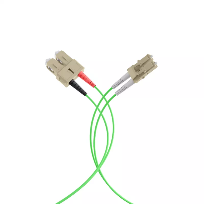 EFB Elektronik IPL-DR-LCUSCU-5-0050 kuitu-patchkaapeli, 0,5 m, OM5, LC-SC, duplex, LSZH, limetinvihreä