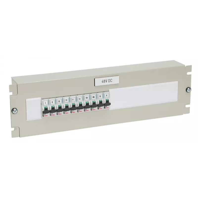 EFB-Elektronik 19 tuuman 3U virranjakelu / suojakatkaisinkotelo, RAL 9005 syvänmusta