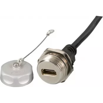 EFB-Elektronik IP67 HDMI paneeliasennusliitin, M25, naaras-uros, 1,0 m