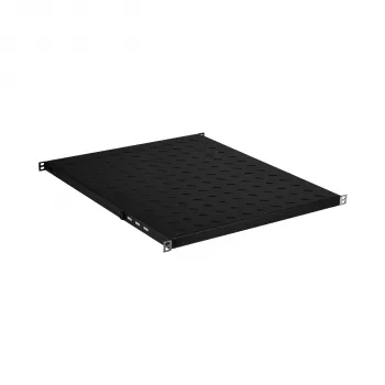 EFB Electronics 19 tuuman 0,5U kiinteä hylly, säädettävä syvyys 550-650 mm, kantavuus 70 kg, RAL 9005 musta