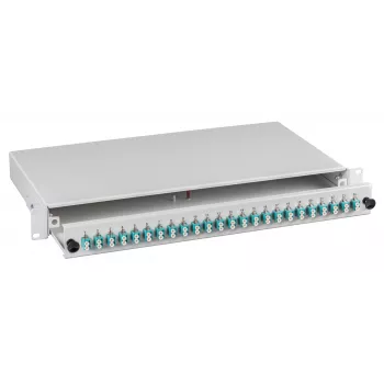 EFB-Elektronik jatkosrasia LC 50/125µm OM3 vedettävä, 48 valmiiksi päätettyä pigtailia / 24 liitintä