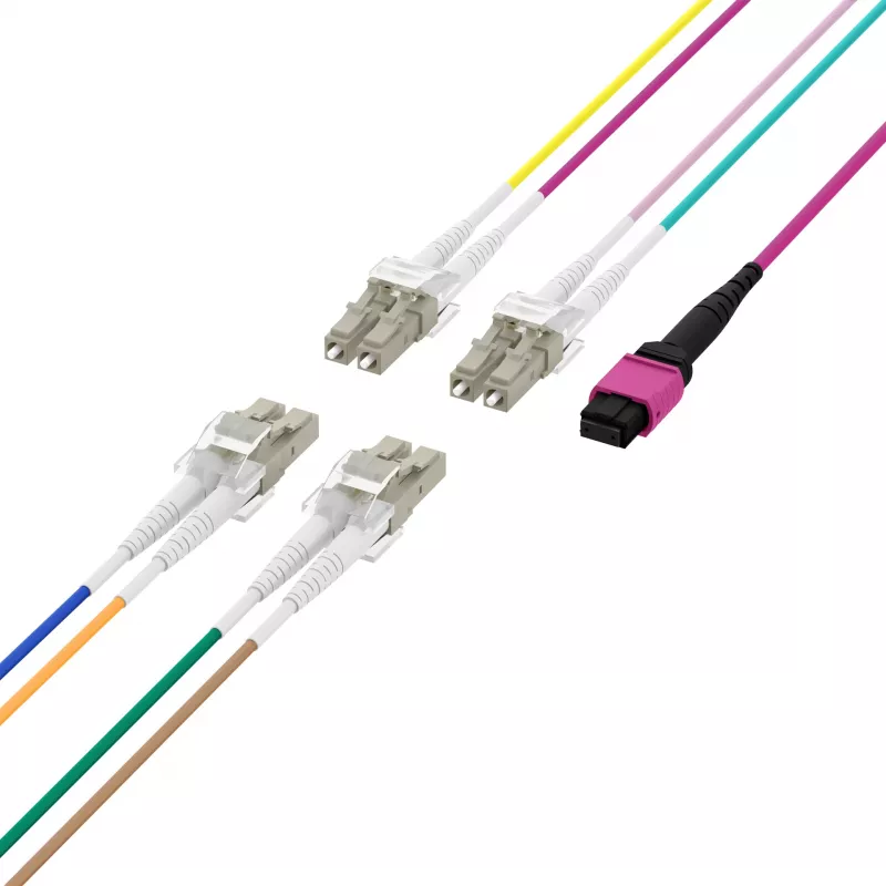 EFB ELEKTRONIK MPO-PLUS(F)-LC trunk-kaapeli OM4 8 kuitua tyyppi B LSZH erikavioletti 5 m