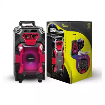 Leicke DJ ROXX TROLLEY PRO kannettava PA-kaiutinjärjestelmä Bluetoothilla, 100W RMS, 10 tuuman woofer, LED-valot, trolley, mikrofoni, kaukosäädin