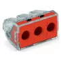WAGO 773-173 liitäntärasia, 3-napainen, Push-Wire, 41A, 400V, punainen/läpinäkyvä