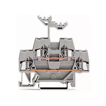 WAGO 280-519 2-johdin Push-in CAGE CLAMP liitinlohko, 2,5 mm², harmaa, DIN-kiskoasennus