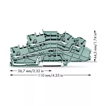 WAGO 2003-6642 läpivientiliitin, TOPJOB® S, 2-johdin, 4 mm², harmaa, 800 V, 24 A
