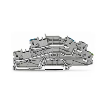 WAGO 2003-6646 monitasoinen asennusriviliitin, N/L/PE, 2,5 mm², Push-in CAGE CLAMP, harmaa
