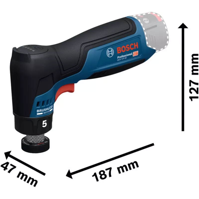 BOSCH PowerTools akku-epäkeskushiomakone GEX 12V-32 mm (vähittäismyyntipakkaus)