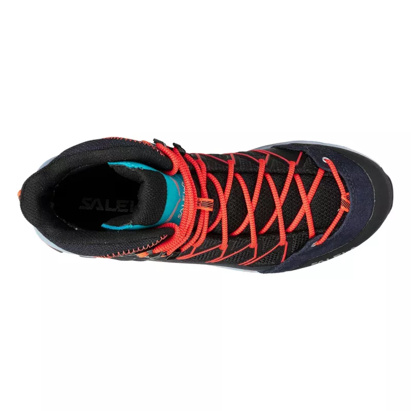 Salewa Mtn Trainer Lite Mid GTX naisten vaelluskengät Blue Fog/Fluo Coral