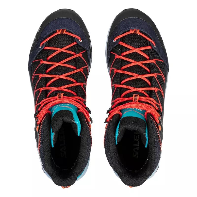 Salewa Mtn Trainer Lite Mid GTX naisten vaelluskengät Blue Fog/Fluo Coral