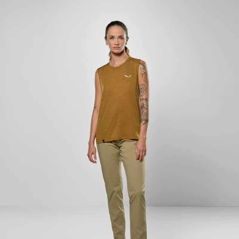 Salewa Eagle Minilogo Am tank top - Golden Brown - koko M