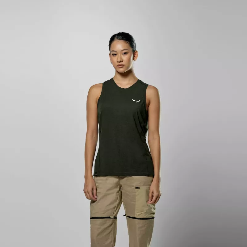 Naisten Salewa Puez Dry tank top - M, Dark Olive