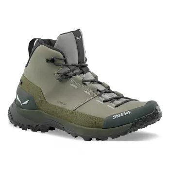 SALEWA Puez Leather Mid PTX vaelluskengät - Shadow/Dark Olive