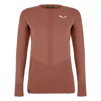 Salewa Zebru Medium Warm AMR L/S Tee naisten - Etruscan Red, koko M